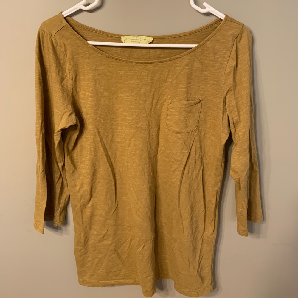 Burnt Orange Pocket Long Sleeve Tee